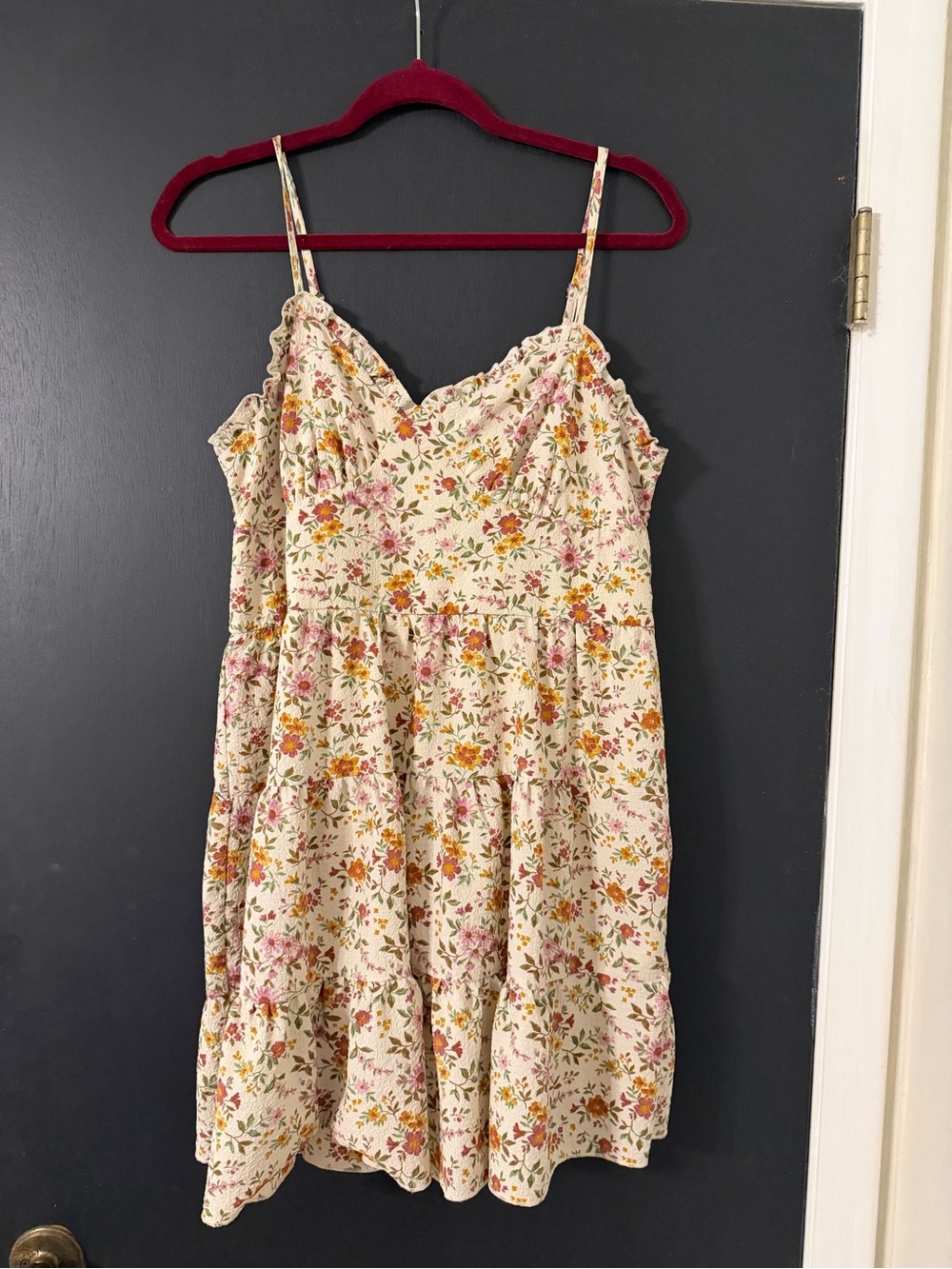 No Boundaries Cream Floral Spaghetti-Strap Mini Dress